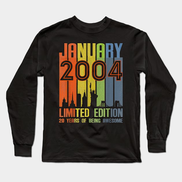 January 2004 20 Years Of Being Awesome Limited Edition Long Sleeve T-Shirt by Vintage White Rose Bouquets